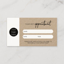 Rústica tarjeta de cita siguiente para el negocio 