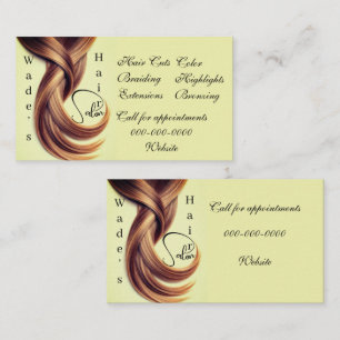 Visita Salón de Belleza V Tarjeta de Negocios 3.5" x 2.0"