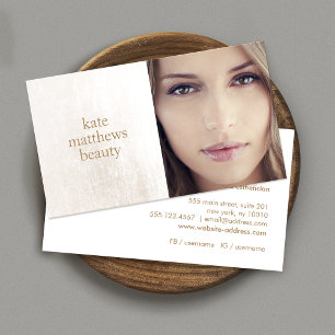 Visita Salón de belleza y Spa Tarjeta fotográfica de márm