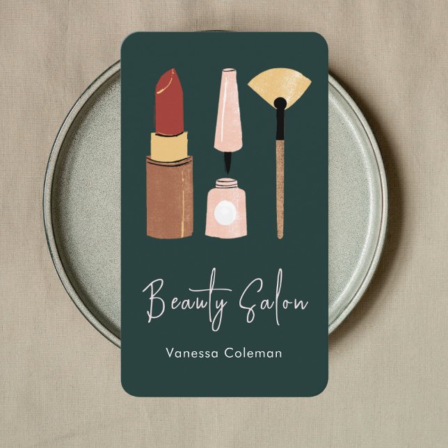 Visita Salón Moderno De Belleza Tarjeta De Negocios Mínim (Subido por el creador)