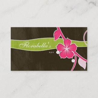 Visita Salon Spa Tarjeta de Negocios Floral Rosa Marrón T