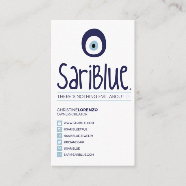 Visita SariBlue | Tarjeta de presentación 3 (Anverso)