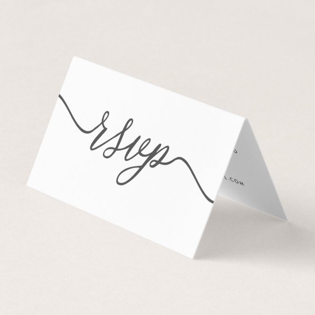 Visita Script simple con tarjeta RSVP de fotos (Anverso)