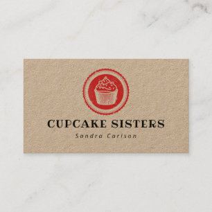 Visita Sello de torta logotipo kraft rústico tarjeta de 