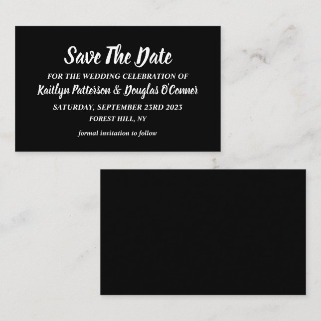 Visita Sencilla Y Moderna, Guarde La Tarjeta De Fecha (Anverso / Reverso)