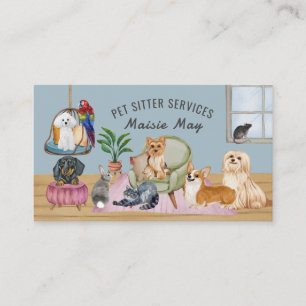 Visita Sentado mascota, Paseo de Perros, Tarjeta de Negoc