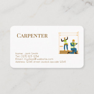 Visita servicios de carpintería tarjeta de presentación e