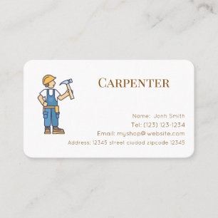 Visita servicios de carpintería tarjeta de presentación e