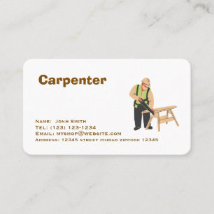 Visita servicios de carpintería tarjeta de presentación e