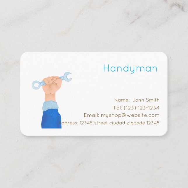 Visita servicios de hombre habil editable   tarjeta de ne (Anverso)