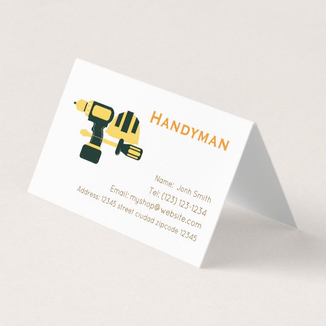 Visita servicios de hombre habil editable   tarjeta de ne (Anverso)
