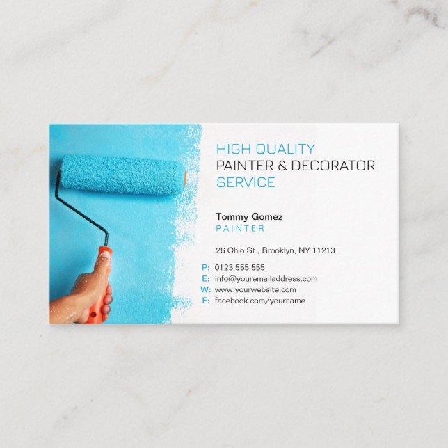 Visita Servicios de pintura | Tarjeta profesional (Anverso)
