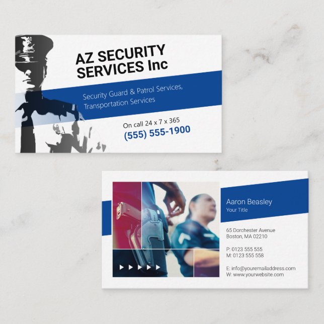 Visita Servicios de seguridad | Tarjeta de presentación d (Anverso / Reverso)
