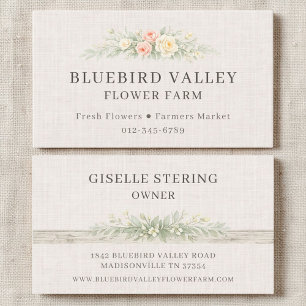 Visita Shabby Chic Tarjeta de granja Lino Floral