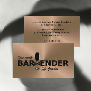 Visita Shiny Copper Event Bartender tarjeta de presentaci