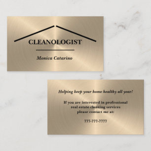Visita Shiny Gold Minimal Pro Hogar Limpieza Tarjeta de N