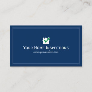 Visita Simple Blue Plain Home Inspections Tarjeta de pres