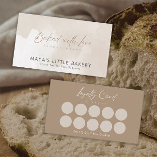 Visita Simple Elegante Tarjeta de Fidelidad de Panadería