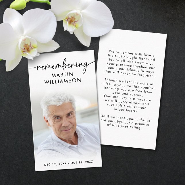 Visita Simple Fotos Funerales Recordando Tarjeta de Oraci (Subido por el creador)