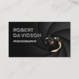 Visita Simple negro, tarjeta de fotógrafo de enfoque de l