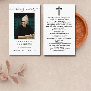 Visita Simple tarjeta de oración funeraria de foto minima