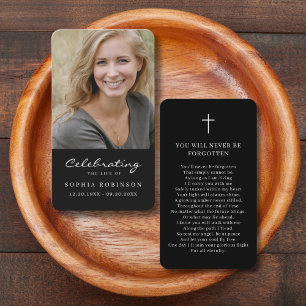 Visita Simple tarjeta de oraciones en negro conmemorativa