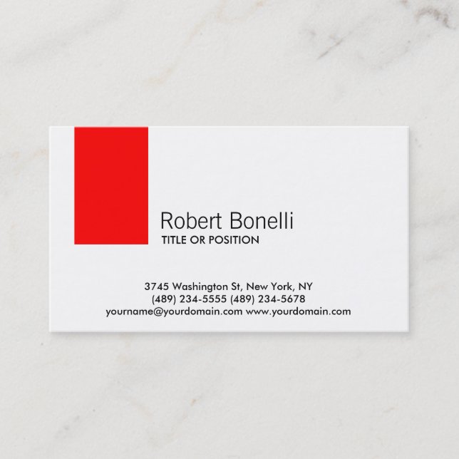 Visita Simple tarjeta de presentación moderna de color ro (Anverso)