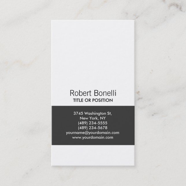 Visita Simple tarjeta de presentación moderna en blanco y (Anverso)
