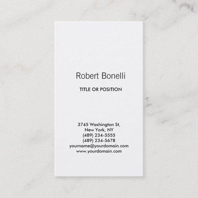 Visita Simple tarjeta de presentación moderna en blanco y (Anverso)