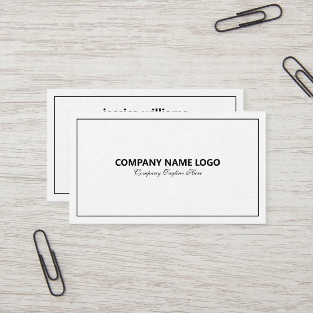 Visita Simple Y Moderno Borde De Tin Bl En Tarjeta De Neg (Anverso/Reverso In Situ)