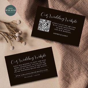 Visita Sitio web de Boda moderno Código QR Tarjeta de Gab