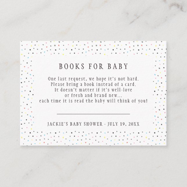 Visita Solicitud de libro | Tarjeta de cierre Baby Shower (Anverso)