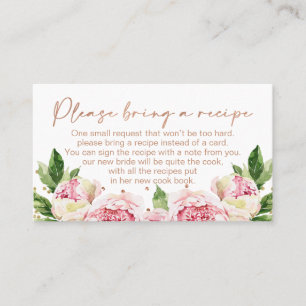 Visita Solicitud de tarjeta de receta de Floral Peonies B