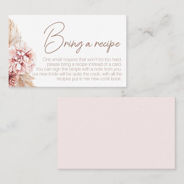 Visita Solicitud de tarjeta de receta de Rubor Boho Brida (Anverso / Reverso)