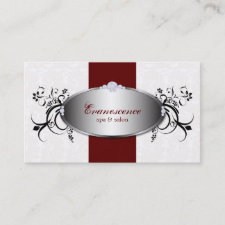 Visita Spa Red Swirls Floral Elegante Tarjeta de Negocios