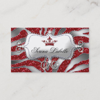 Visita Sparkle Jewelt Tarjeta de presentación Zebra Crown