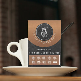 Visita Su logotipo café tienda de café tarjeta de fideliz