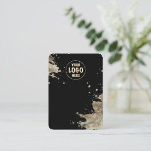 Visita Su logotipo Splash metálico Tarjeta de anclaje neg