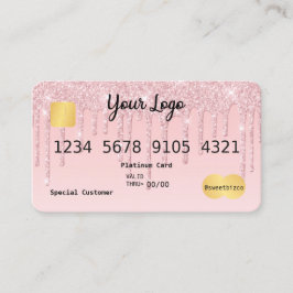 Visita Su tarjeta de crédito con aspecto de Purpurina de 