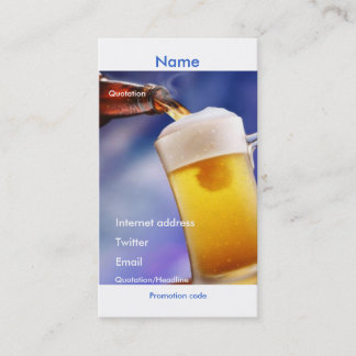 Visita Su tarjeta promocional de la cerveza