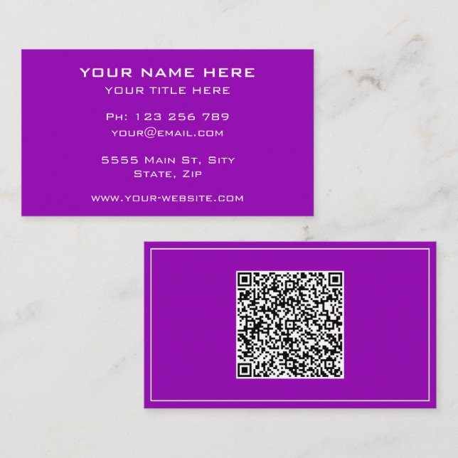 Visita Sube tu código QR Ejemplo de tarjeta de presentaci (Anverso / Reverso)