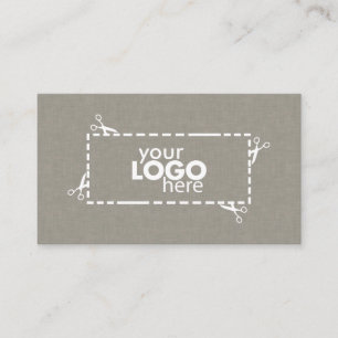 Visita Subtle Faux Fabric Textura y Logotipo Tarjeta de N