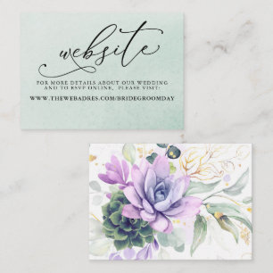 Visita Suculent Purple Greenery Boda de la tarjeta web