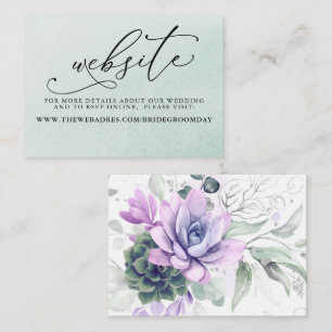 Visita Suculent Purple Greenery Boda de la tarjeta web