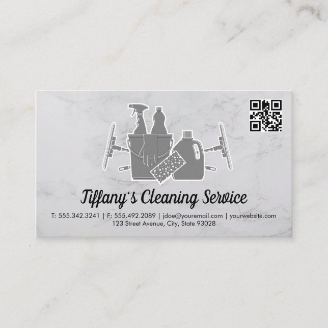 Visita Suministros de limpieza | código qr tarjeta de pre (Anverso)