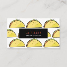 Taco Pattern Tarjeta de presentación blanca simple