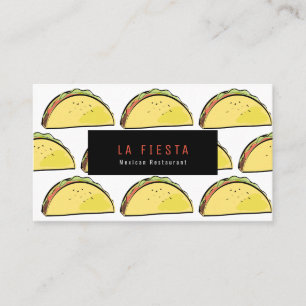 Visita Taco Pattern Tarjeta de presentación blanca simple
