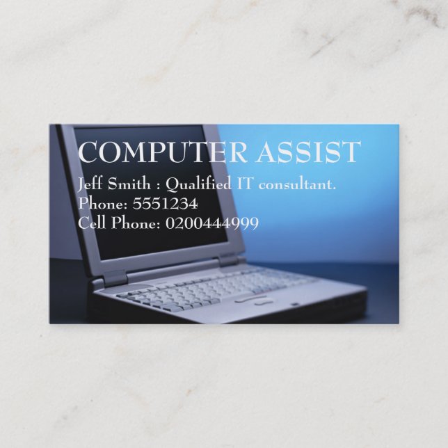 Visita Tarjeta 2 de la empresa informática (Anverso)