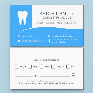 Visita Tarjeta Azul de Cita de Consultorio Dental 