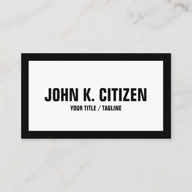 Visita Tarjeta blanca/negra del texto grande intrépido de (Anverso)